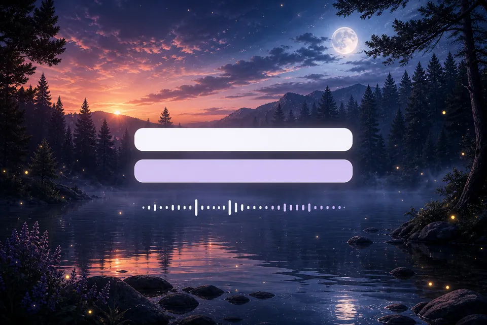 Twilight Lake-Lyric-Video-Screenshot mit zentrierten Untertiteln