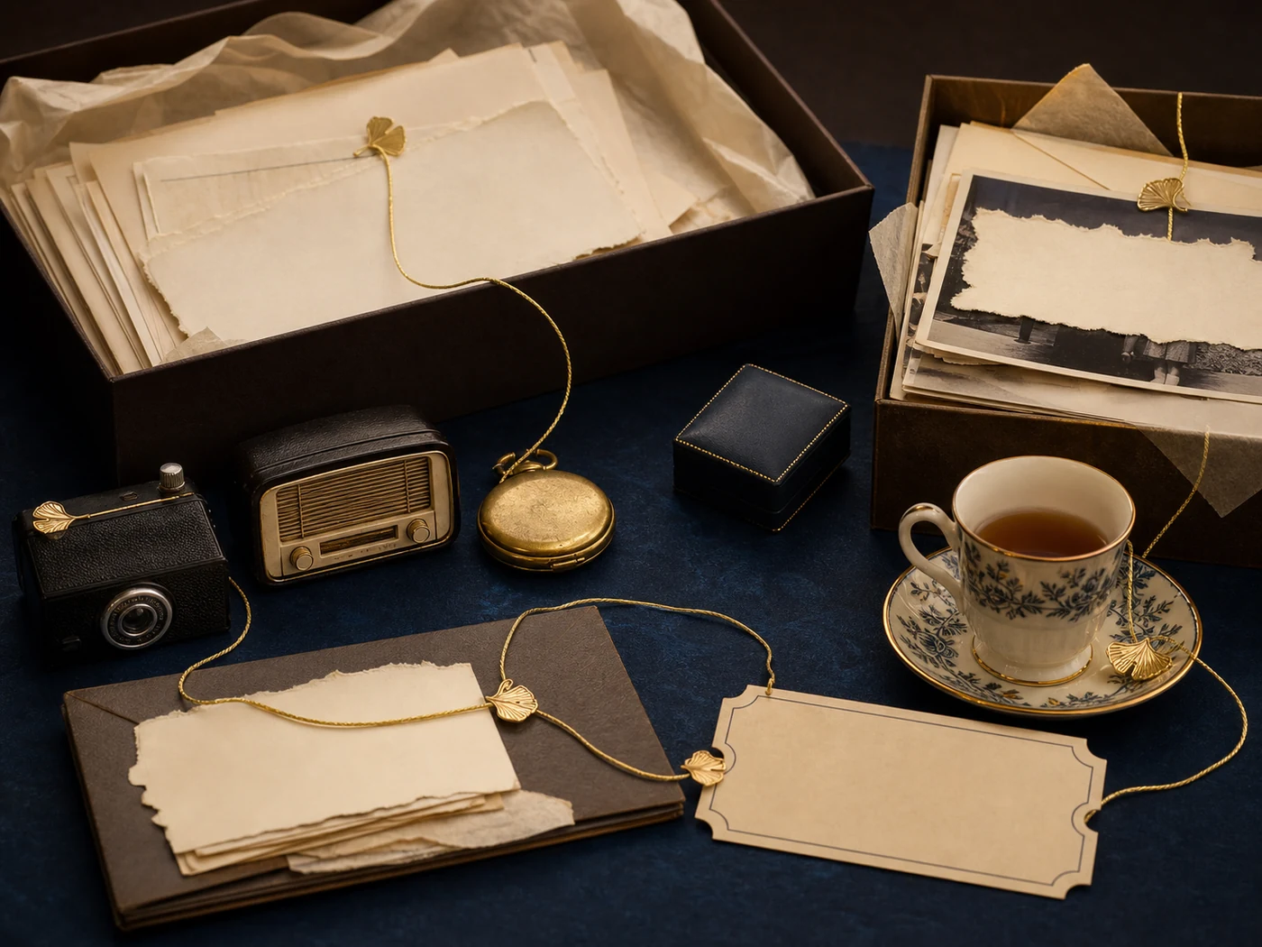 Archive of letters, photographs, a small ring box, and ordinary objects from fifty years