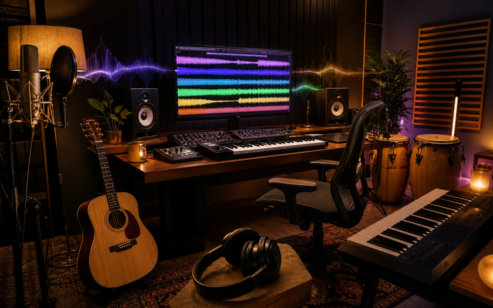 Homestudio für Gesang Gitarre Keyboard und Percussion