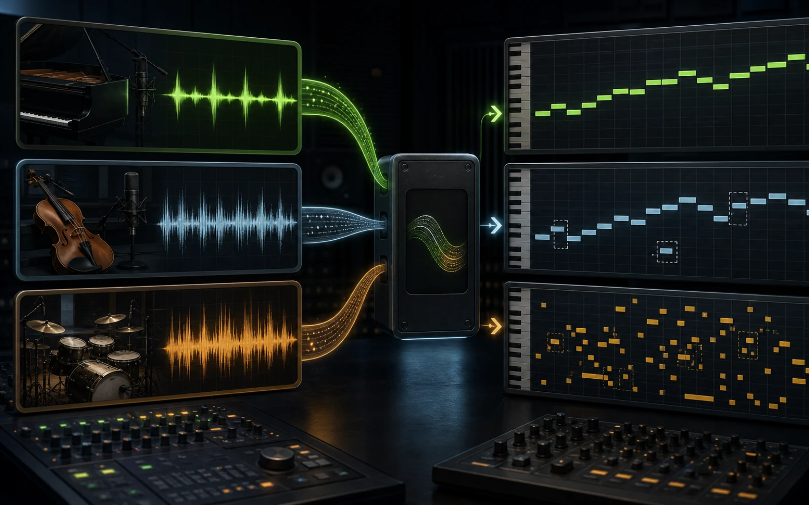 Melodia pulita, performance rumorosa e mix denso che producono diversi livelli di precisione MIDI