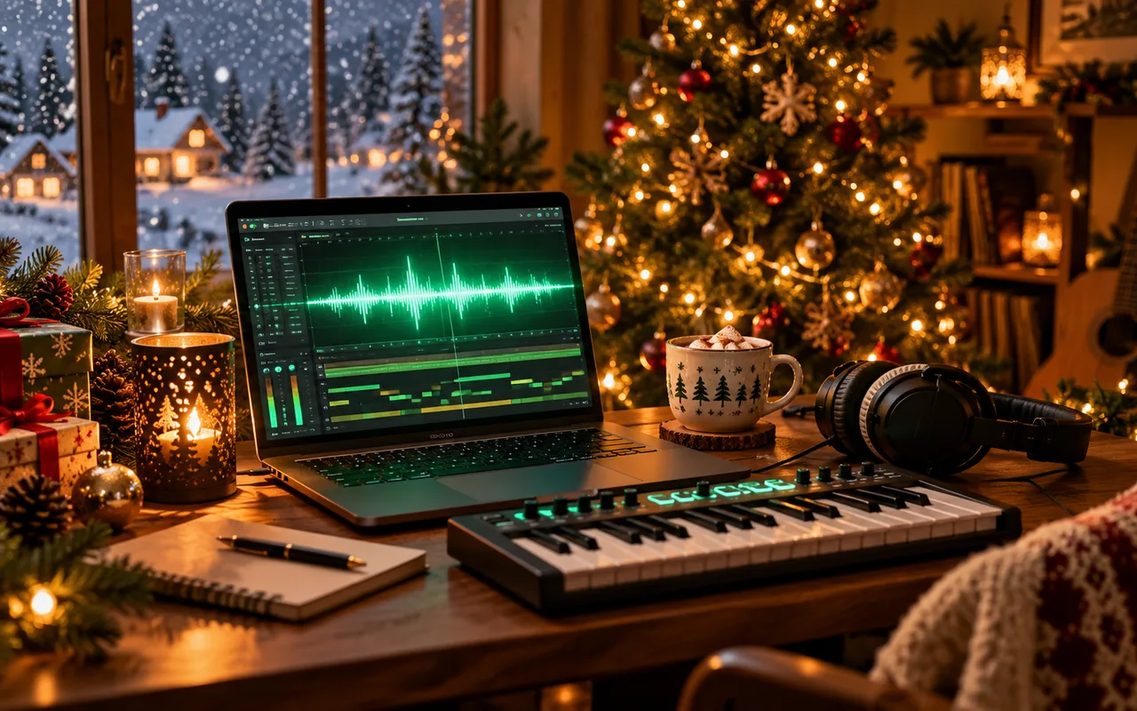 Creatune AI Christmas song generator writing an original holiday song from a prompt